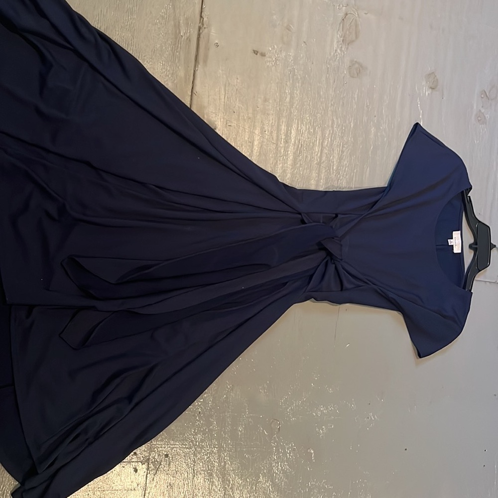 Navy stretch material cocktail dress
